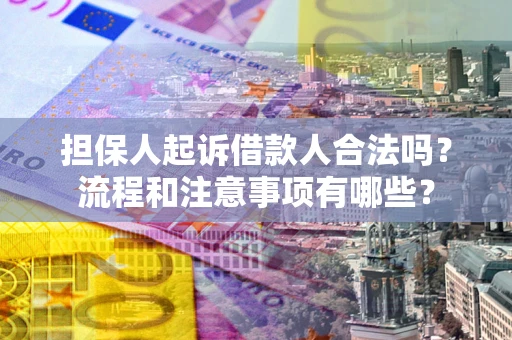 武汉担保人起诉借款人合法吗？流程和注意事项有哪些？