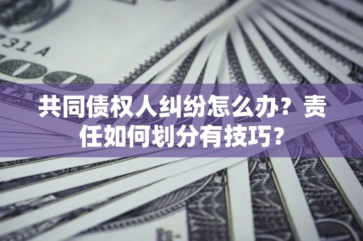 武汉共同债权人纠纷怎么办？责任如何划分有技巧？