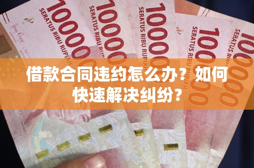 武汉借款合同违约怎么办？如何快速解决纠纷？